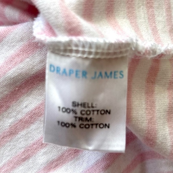 Draper James Tie Waist T-Shirt Dress in Light Pink Mariner Stripe Size Medium - Picture 15 of 16